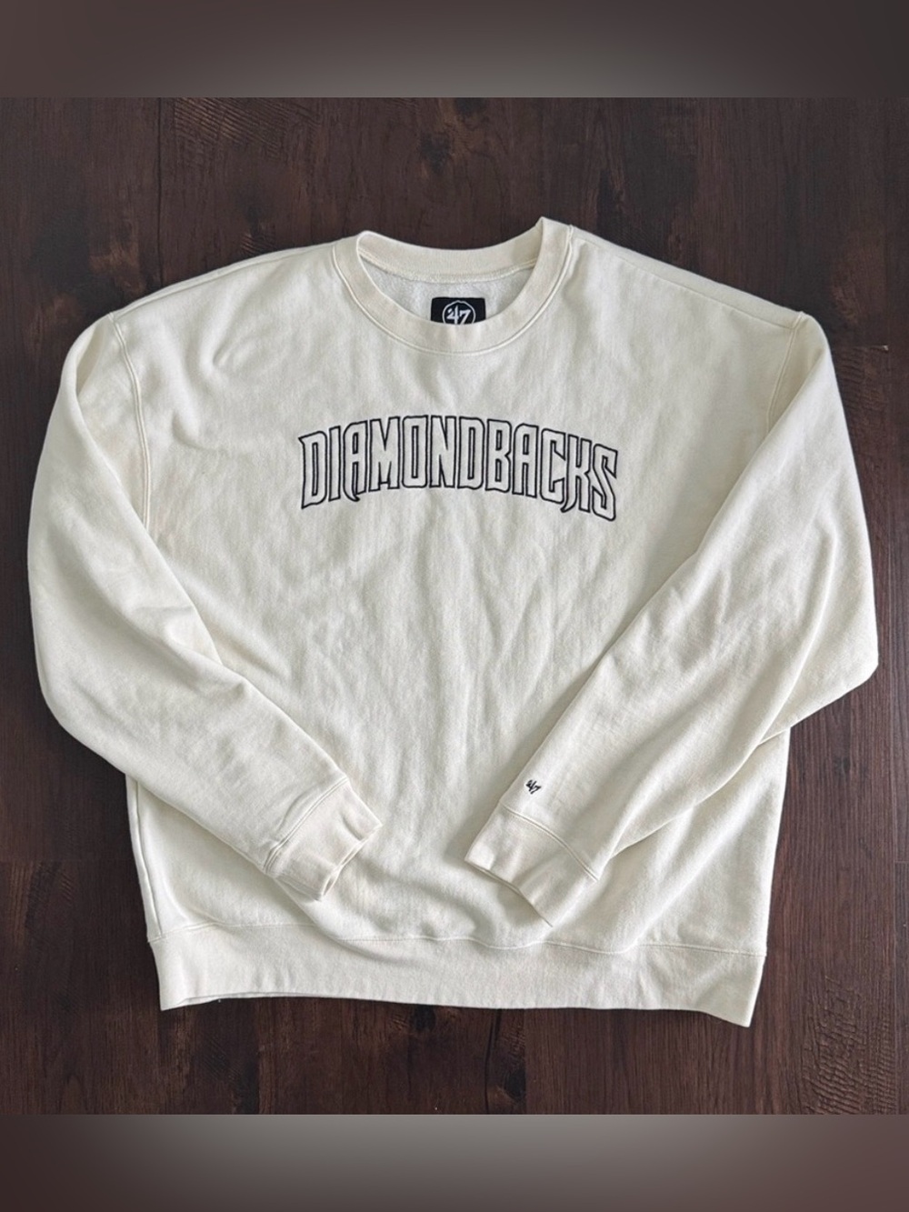 47 BRAND ARIZONA DIAMONDBACKS CREWNECK SWEATSHIRT WHITE HEAVY WEIGHT MENS XXL